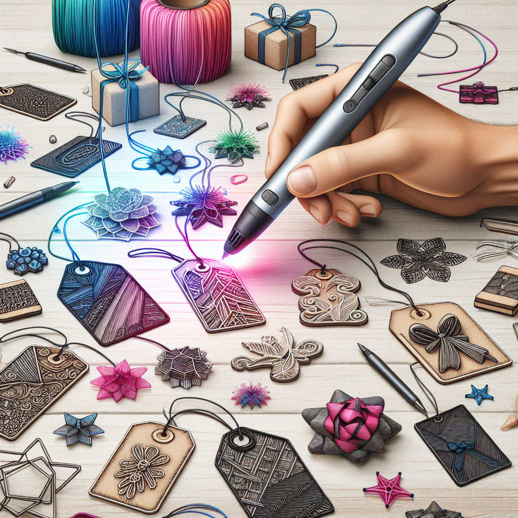 ¿Cuáles son algunas ideas para crear etiquetas de regalo personalizadas usando un bolígrafo 3D?