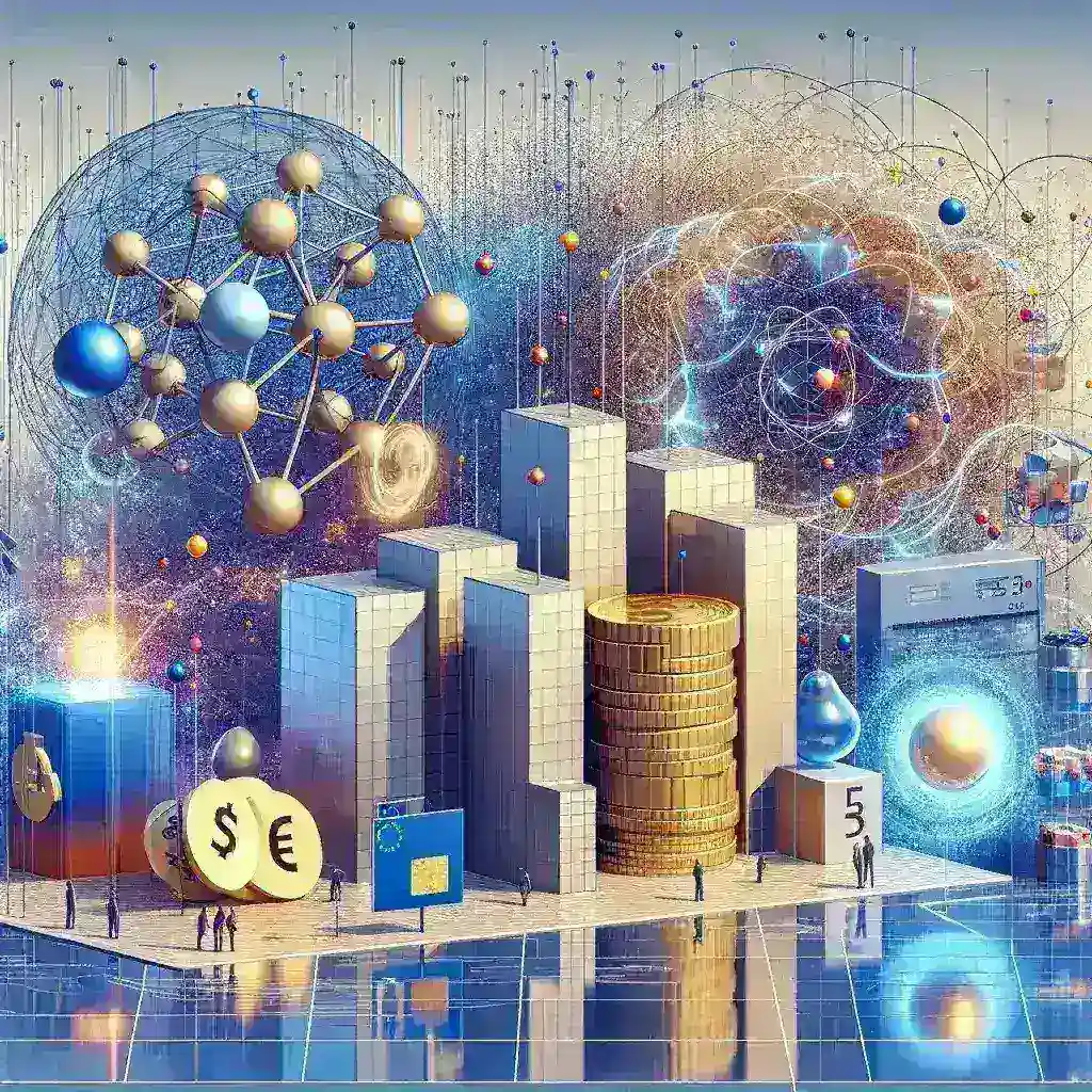 "Infographic illustrating the Estrategia Nacional de Tecnologías Cuánticas 2025-2030, showcasing key investments of 1,500 million euros in quantum technology advancements."